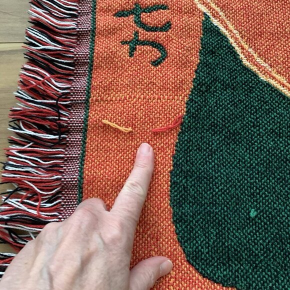 Vintage Disney Winnie Pooh Tapestry Throw Blanket C Is For Christmas 37” x 47” - Picture 13 of 14